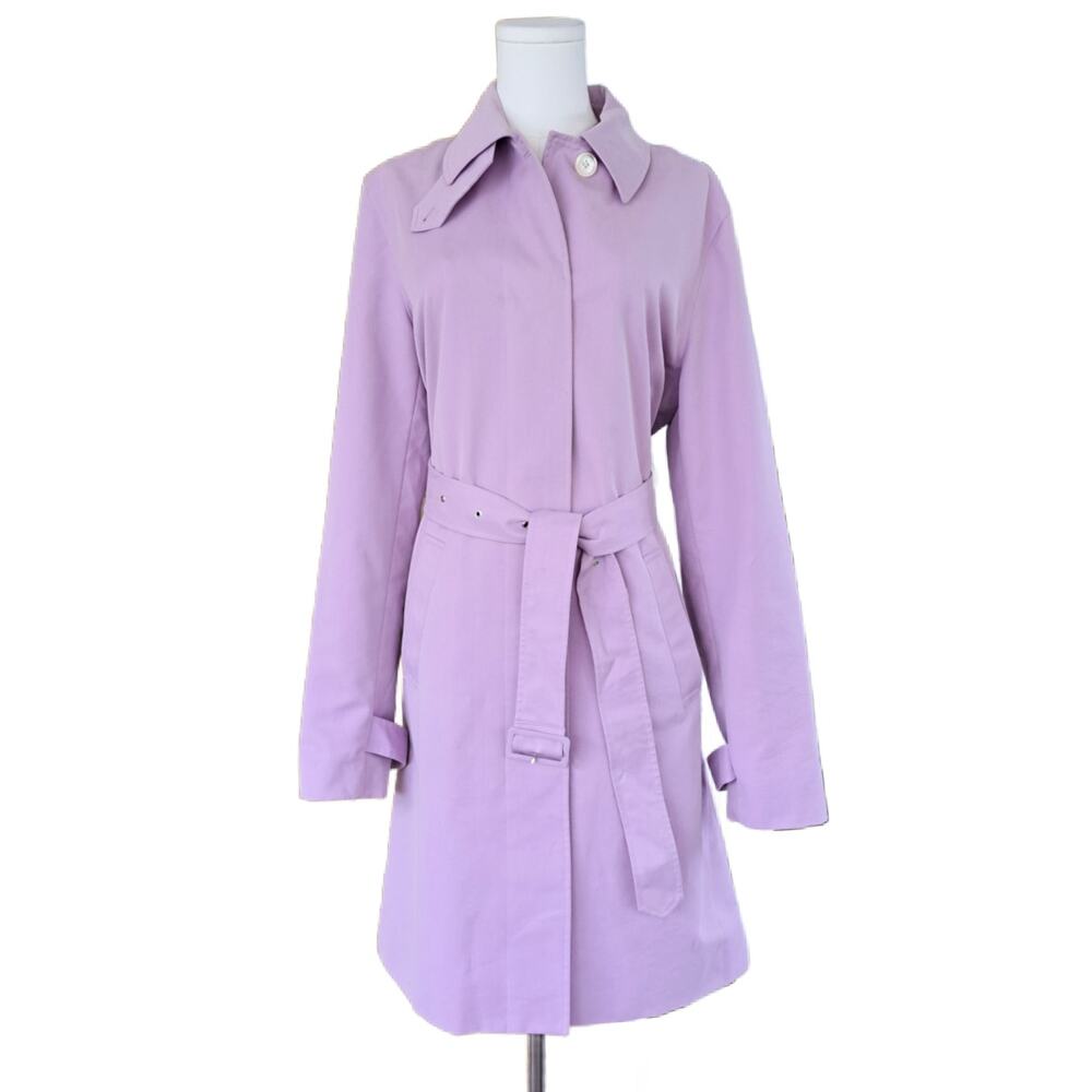 Vintage Lauren Ralph Lauren Trench Coat Y2K 90s Lavender Purple Belted Large